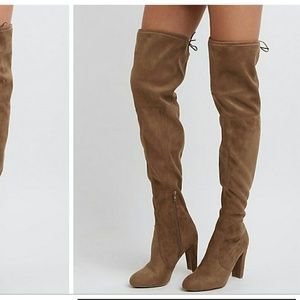 🌟Brown Faux Suede Heel Boots